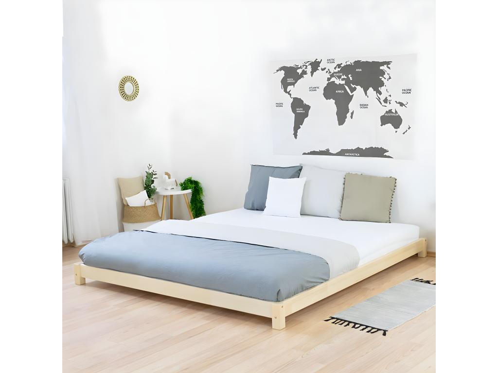 Double bed 160x200 Tatami style - Wood 89526SZMR