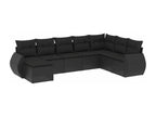 8-piece garden furniture set with cushions, black wicker resin 94923IFGK