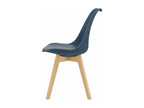 Set of 2 Scandinavian dining chairs, kitchen seats, plastic, synthetic beech, 81 cm, blue, 03 0002769 52571OWNY
