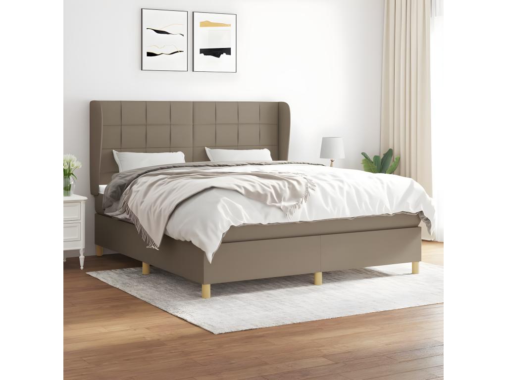 Artanzy 180x200 cm upholstered bed base with mattress, fabric 15364KKCX