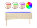 Cream LED Headboard 183x16x78/88 cm Fabric 73471HMON