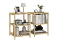 Set of 2 bedside tables/side tables with 2 shelves, cozy style, Delimoa wood, Delimoa 81597XXCJ