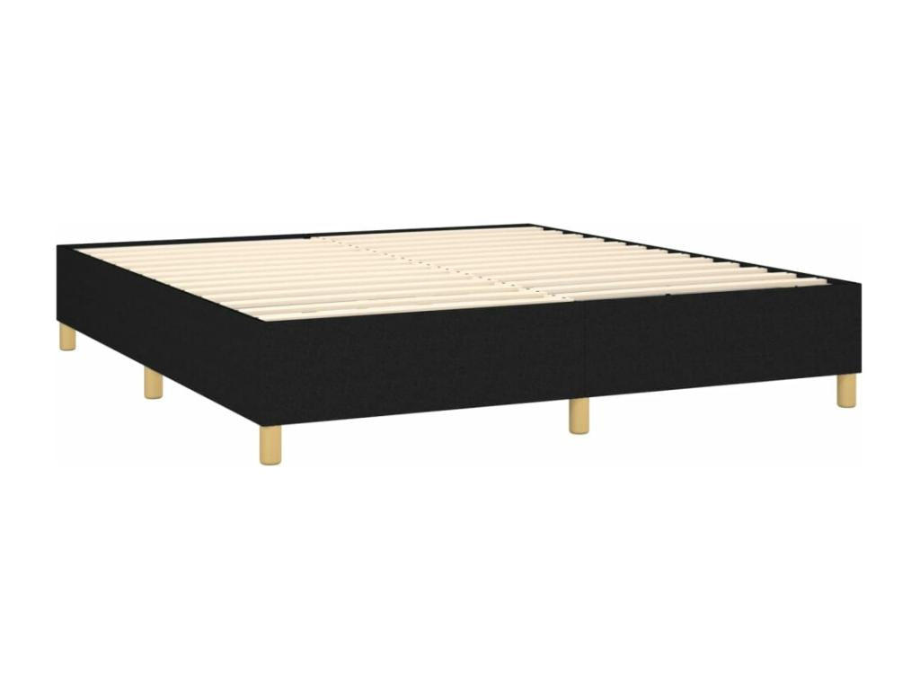 Upholstered bed base with mattress, black, 160x200 cm, fabric, 99139WGFN