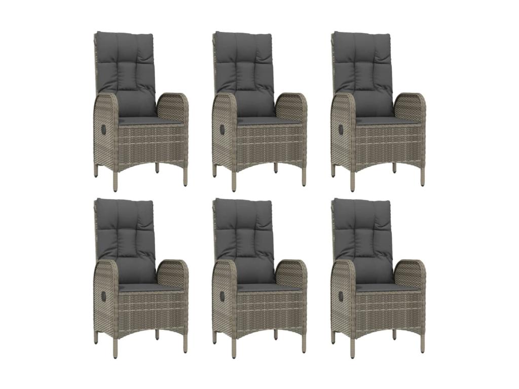 9-piece garden dining set with grey resin wicker cushions 20108LANK