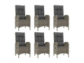 9-piece garden dining set with grey resin wicker cushions 20108LANK