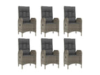 9-piece garden dining set with grey resin wicker cushions 20108LANK