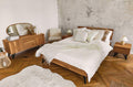 Bed frame with headboard, 120x200 cm, in natural oiled wild oak