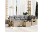 7-piece garden furniture set with cushions, beige woven resin 04746AZQZ