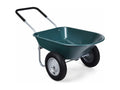 2-Wheel Garden Wheelbarrow with Pneumatic Tires, 35cm Diameter, 75L Capacity, 150KG Max Load, Heavy-Duty Iron Frame for Gardening/Construction, Green 01061FAHI
