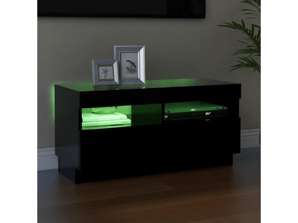 TV stand with black LED lighting, 80x35x40 cm, 16119GMOX