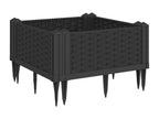 Planter with black stakes 42.5x42.5x28.5 PP 50722OKBD