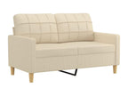 2-Piece Sofa Set with Cushions, Cream Fabric 85158PQFZ