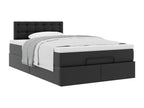 Ottoman bed frame with black mattress 120x190 cm faux leather 03692REYE