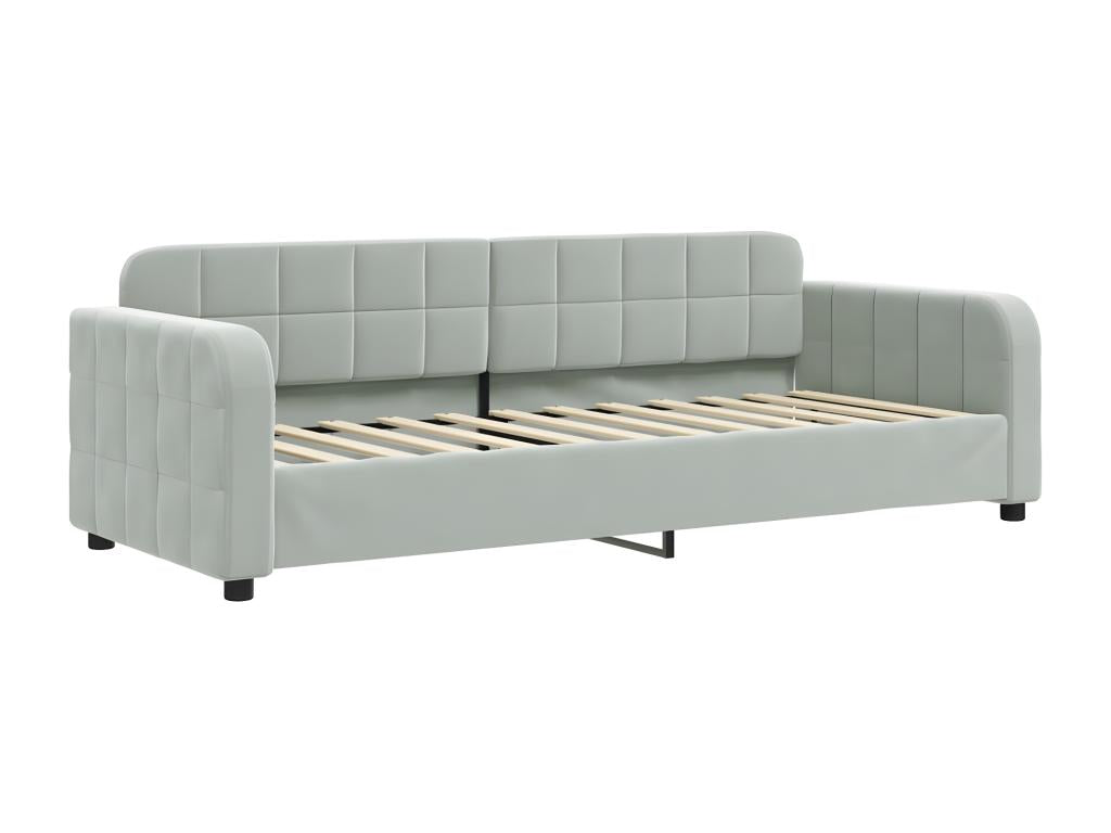 Daybed with light grey 80x200 cm velvet mattress 27308BOAR