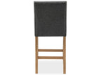 Set of 2 Artanzy wooden bar stools with grey fabric - H65cm 03401LDRU