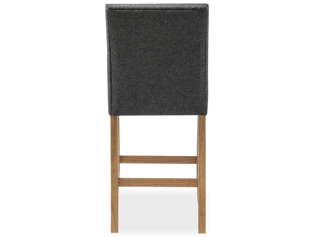 Set of 2 Artanzy wooden bar stools with grey fabric - H65cm 03401LDRU