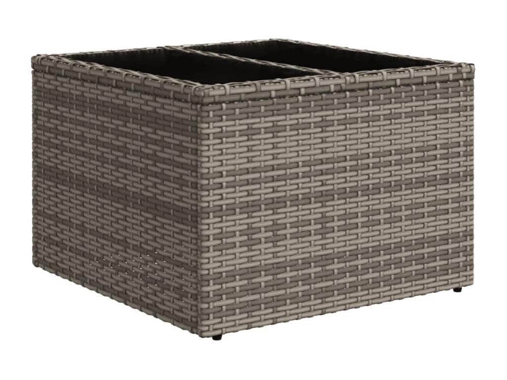 Garden furniture set with cushions, 10 pieces, grey woven resin, 23279ILBM