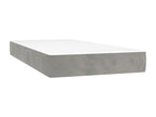 Upholstered bed base and mattress, light grey, 100x200cm, velvet, 02769PLQA