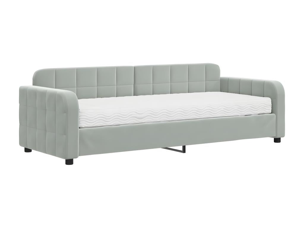 Daybed with light grey 80x200 cm velvet mattress 27308BOAR