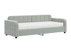 Daybed with light grey 80x200 cm velvet mattress 27308BOAR