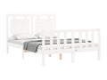 Bed frame with white headboard 140x190 solid wood 56908KEWU