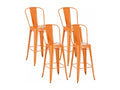 Set of 4 Bar Stools - Metal / Metal - Delimoa 96370TFXB