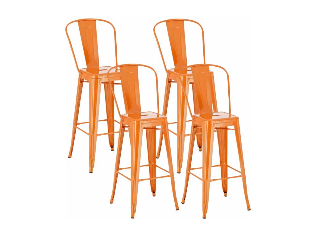 Set of 4 Bar Stools - Metal / Metal - Delimoa 96370TFXB