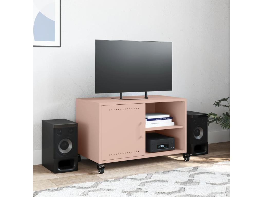 Pink TV stand 68x39x43.5 cm steel 19996ATNT
