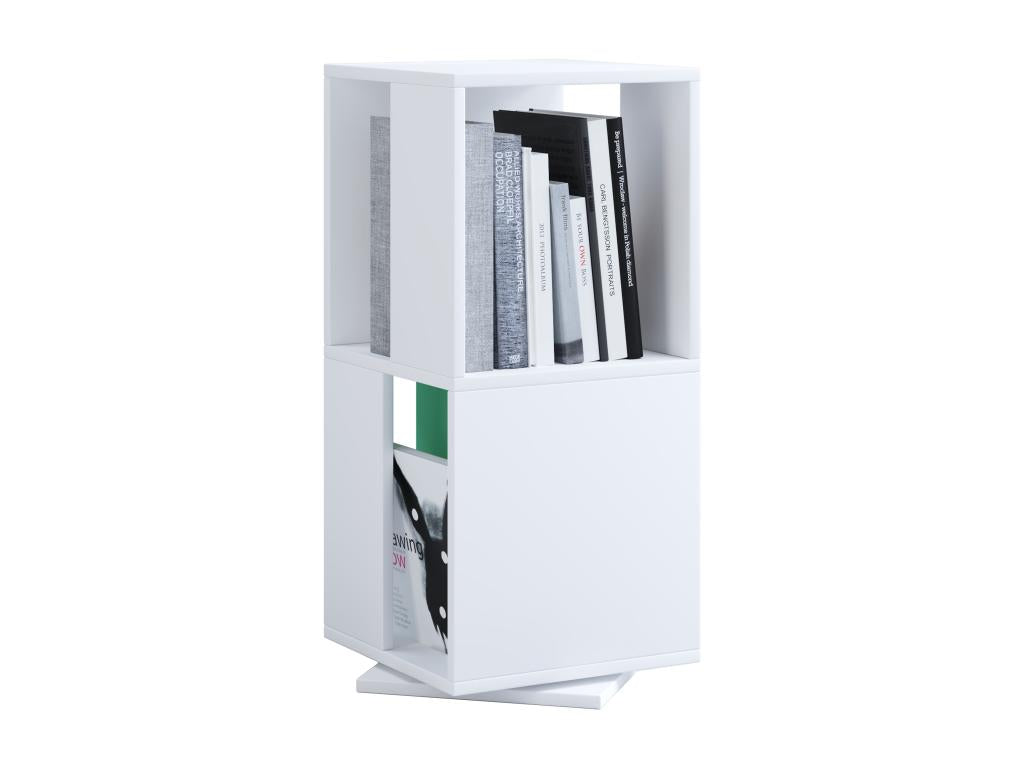 Delimoa Wooden Freestanding Shelf, Office Shelf, File Shelf, Swivel Bookshelf, Rondell Stifta L White 08444MBVO