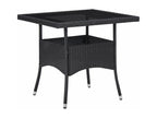 5-piece garden dining set, woven resin and tempered glass, black, 75451NABH