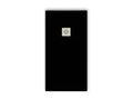 Extra-flat 70x130 cm PURE shower tray in black slate-effect resin with stainless steel grate 67846FXWZ
