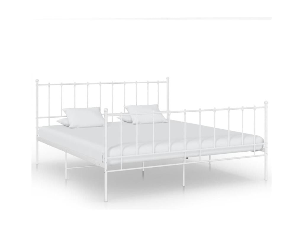 White Metal Bed Frame 180x200 cm 07115FLNT
