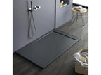 Anthracite shower tray with slate finish, Delimoa SMART colored grate - 180x70 cm 30008JKXH