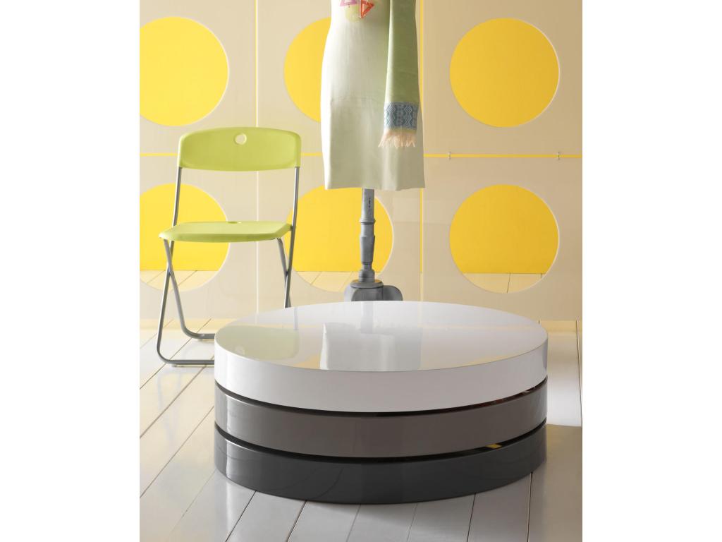 Delimoa 1 - Coffee table 90x90x32h in White MDF 72565ILBK