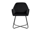 Set of 4 Black Velvet Dining Chairs 10150QNSA