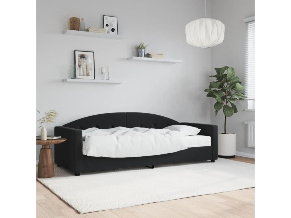 Daybed with black velvet mattress 80x200 cm 74146IKXA