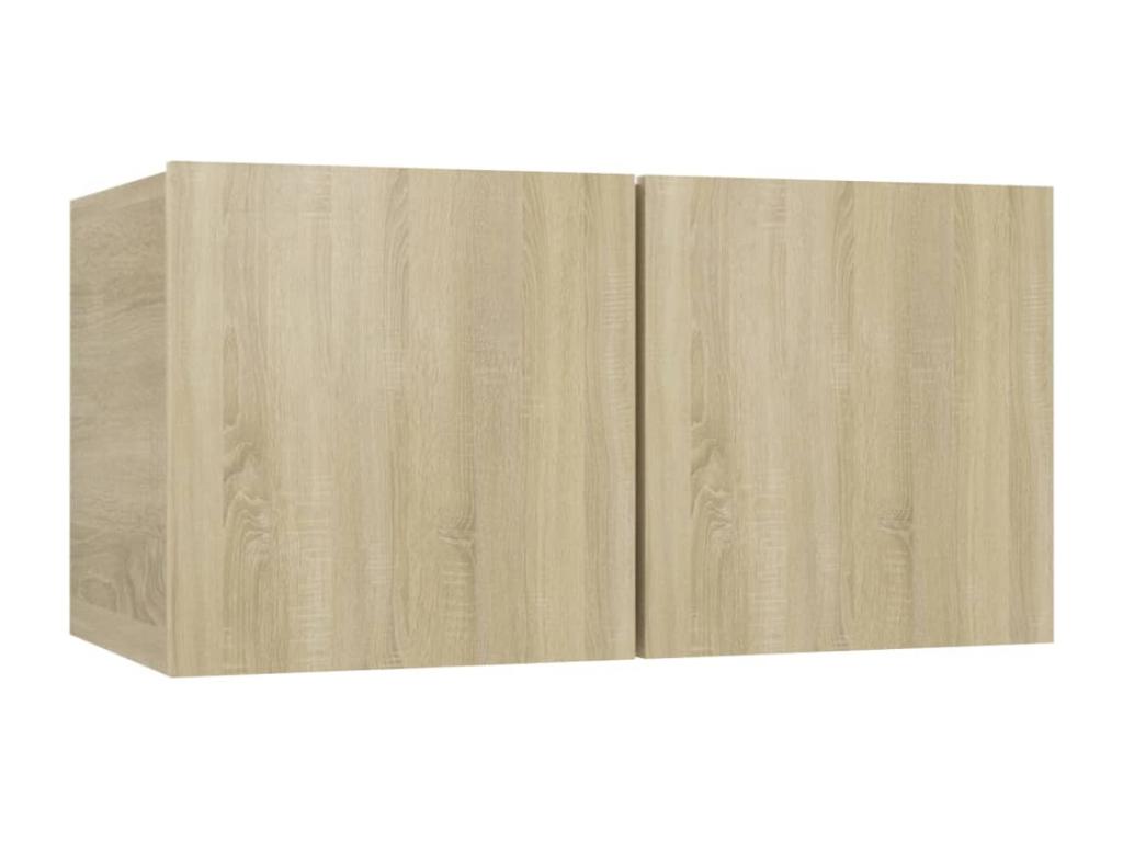 Delimoa 3-Piece Wall-Mounted TV Unit, Oak Finish, 60x30x30 cm, 46882BUAF