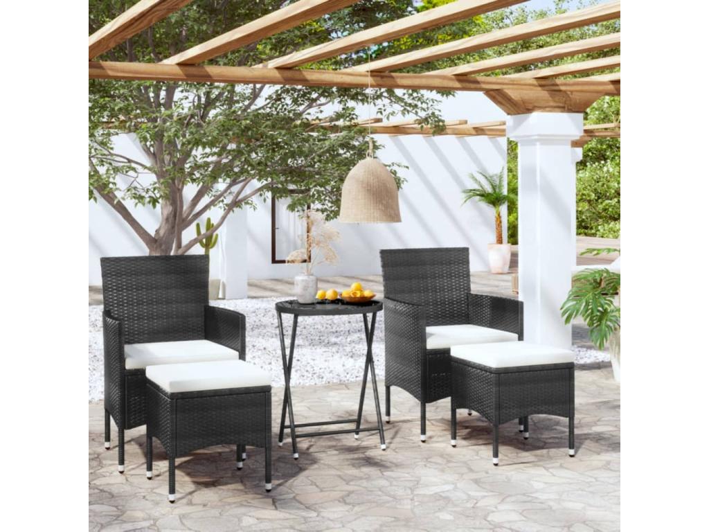 Artanzy 5-Piece Set, Braided Resin and Tempered Glass, Black 57879AZFF