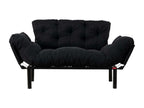 Artanzy 2-Seater Sofa Bed, Convertible Sofa, Guest Sofa, Storage Bed, 155x70 h85 cm, Black 91407NCPR