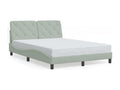 Light grey velvet bed frame without mattress 140x200 cm 73545QHSR