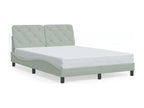 Light grey velvet bed frame without mattress 140x200 cm 73545QHSR