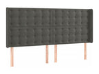 LED Headboard, Dark Grey, 163x16x118/128 cm, Velvet, 14683LSXW