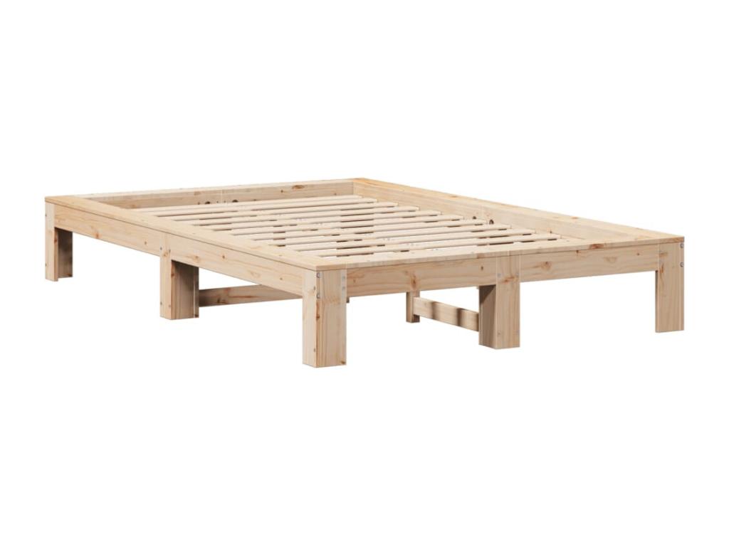 Bed frame without mattress 120x190 cm solid pine wood 85998GPFM