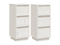 Sideboards 2 pcs White 32x34x75 cm Solid pine wood 01212UBMM