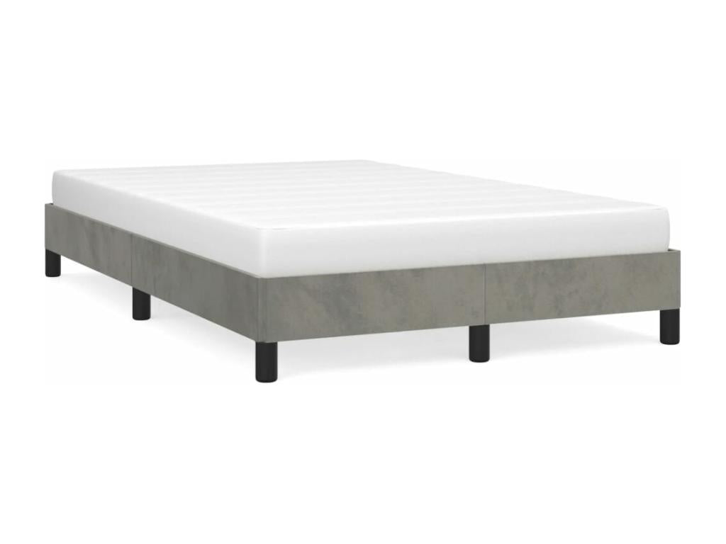 Light grey bed frame 120x190 cm velvet 43181SGNH