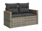 5-piece garden furniture set with grey resin wicker cushions Artanzy 10913PEQI