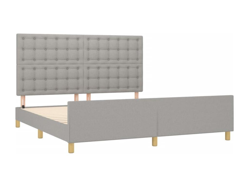 Bed frame with headboard, light grey, 160x200 cm, fabric, 85879CPPE