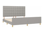 Bed frame with headboard, light grey, 160x200 cm, fabric, 85879CPPE
