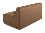 Modular 2-seater sofa in faux leather - chocolate - Artanzy 39398RZFY