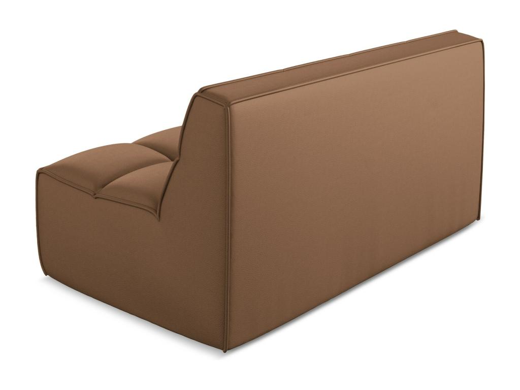 Modular 2-seater sofa in faux leather - chocolate - Artanzy 39398RZFY